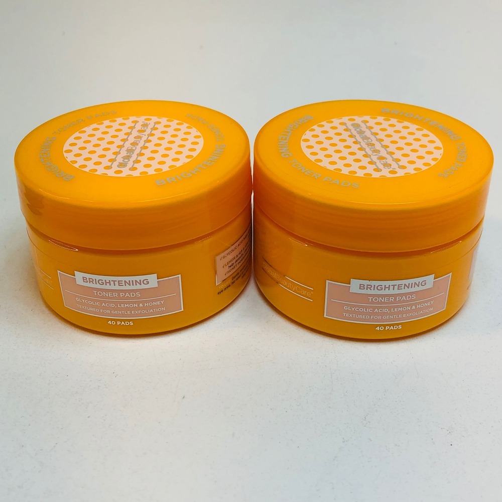 2 Jars Brightening Toner Pads Glycolic Acid Lemon Honey 40 Pads 2 Pack‎